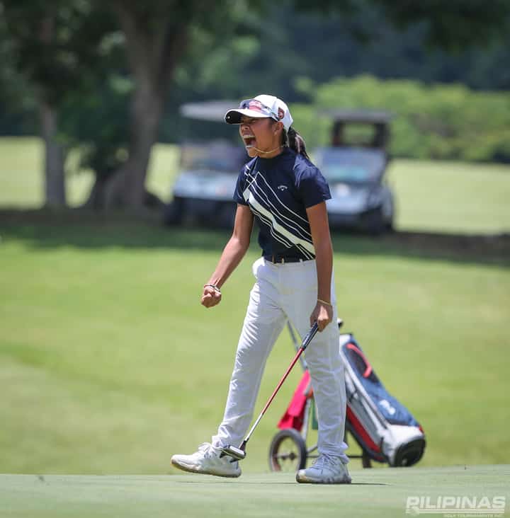 ELIANA Dumalaog screams after surviving a nail-biting three-way battle for the girls’ 10-12 title in the ICTSI Junior PGT Mindanao Series 4 at Pueblo de Oro Golf and Country Club in Cagayan de Oro City.